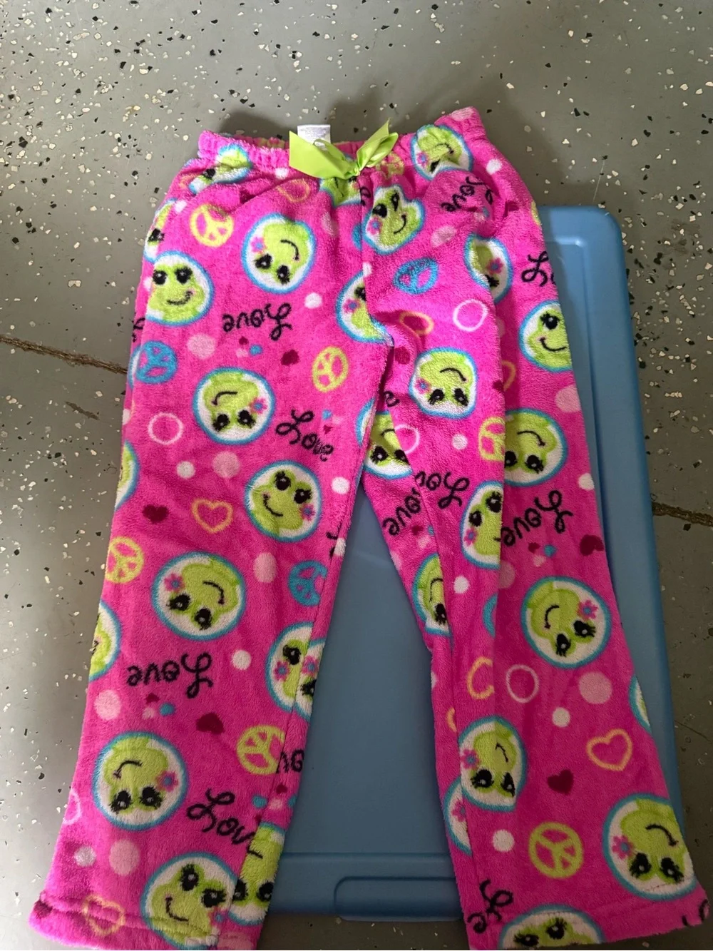 Girls' Pink Smiley Face Fleece Pajama Pants